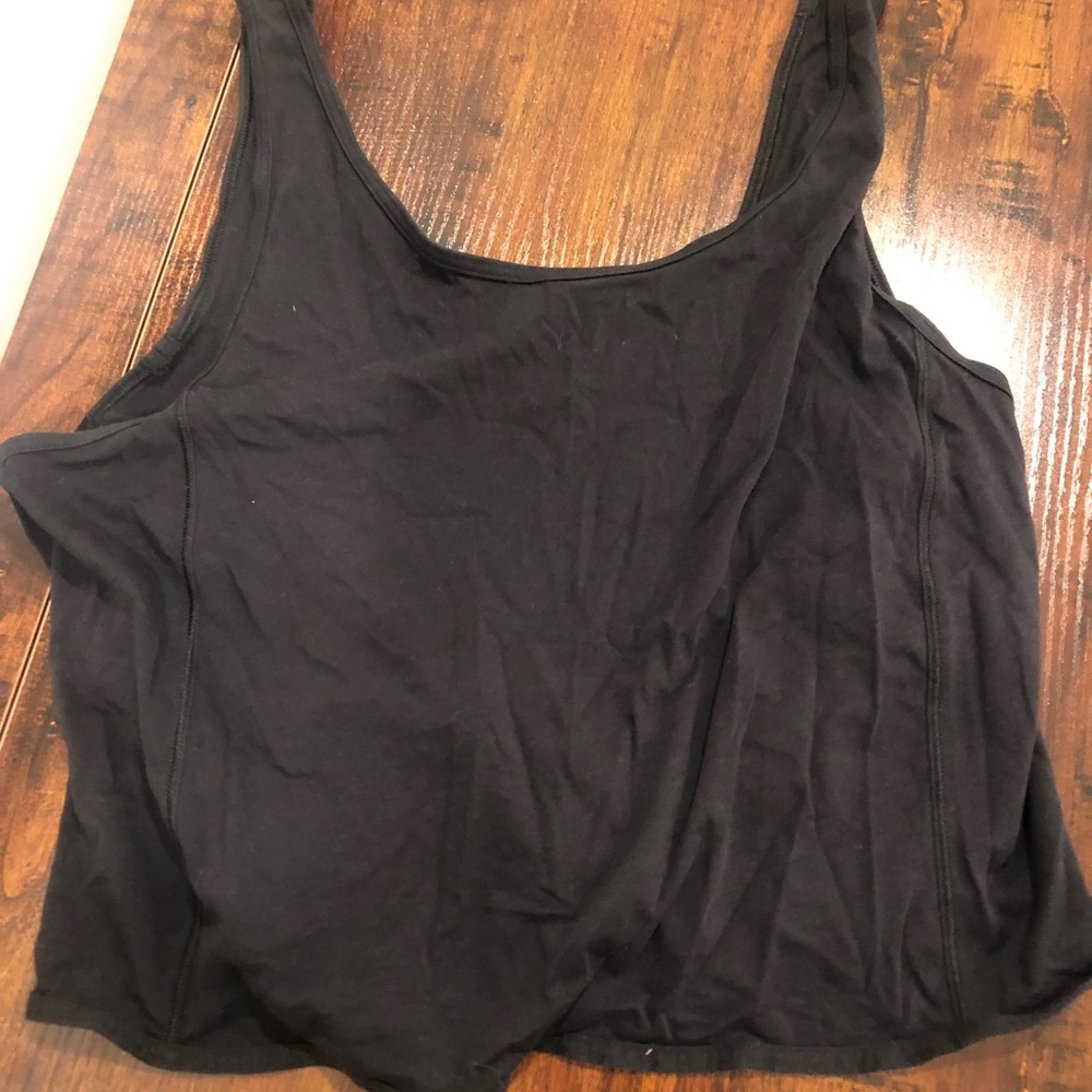 Lululemon black open back tie crop tank